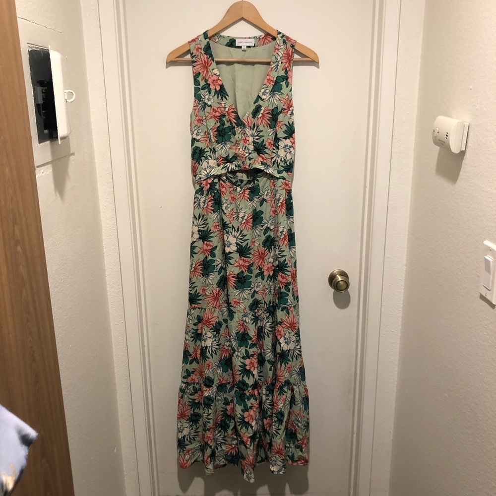 Lost + Wander Tropical Green Maxi Dress